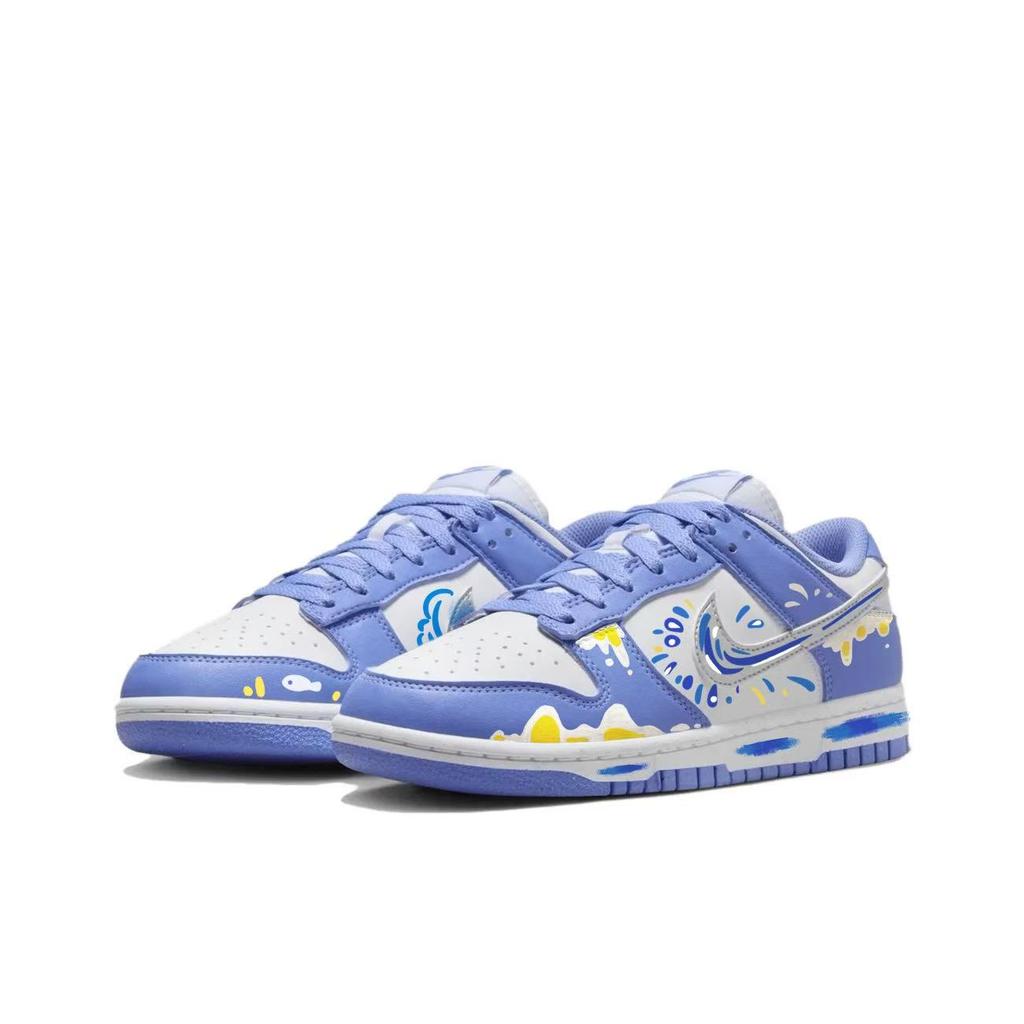 Nike X HAIYANPAOPAOTANG Dunk LOW Next Nature Couro Resistente à Abrasão Antiderrapante Cano Baixo Tênis de Skate Unissex DD1873-402(Team2124-)