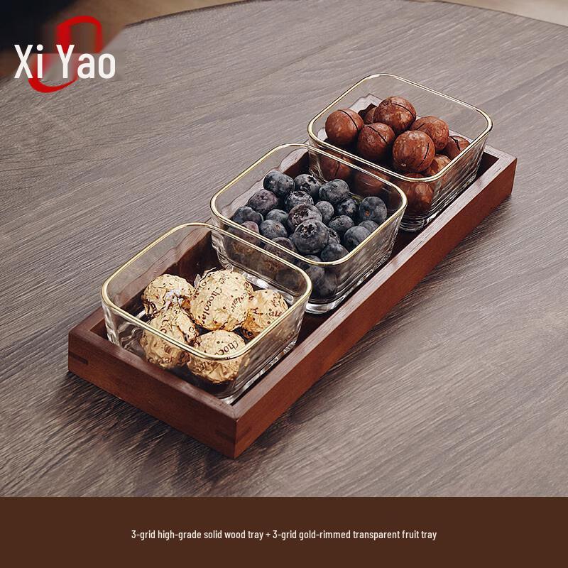 Xiyao Gold Rim Glass Bowl Serving Set