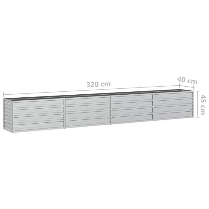 VidaXL Raised Garden Bed Planter Flower Box Plant Pot Planting Bed Balcony Outdoor 320x40x45 Cm Steel 316893