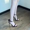 Summer Women Sexy Bunny Ear Sandals Black Bow Summer New Luxury Open Toe Sexy Line Belt Party Heels Women's Shoes Zapatos Mujer