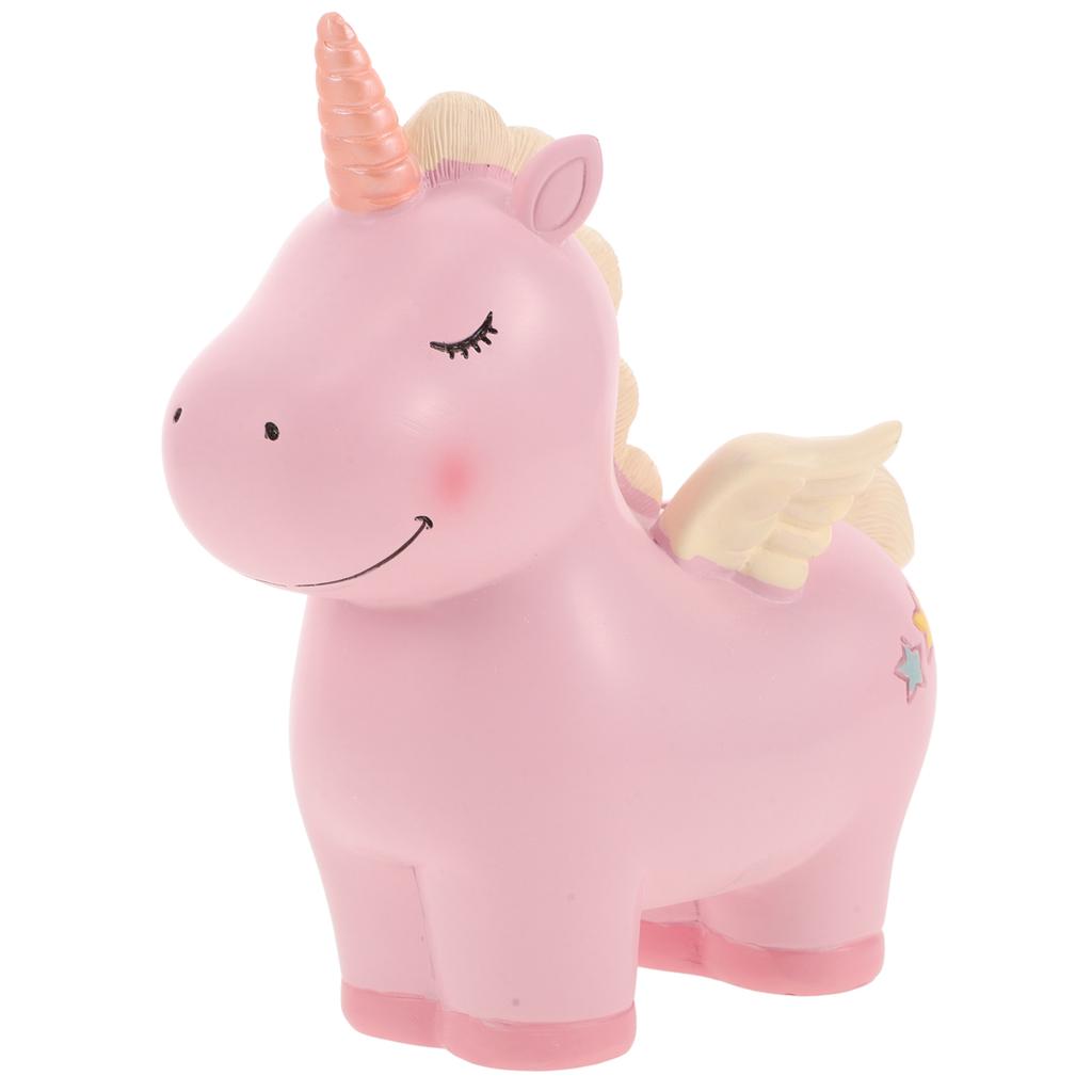 Unicorn Piggy Bank Pink Small Size Money Box for Kids Girls Toy Savings Storage Container Cartoon Decor 0362 Premium