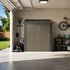 Galvanized Steel Garden House 254.2x170.2cm (4.33 m²), Brown, with Two Openable Double Windows, Lockable Double Doors and Decorative Flower Rack
