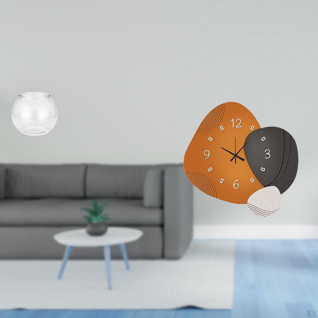 Modern Transparent Small Fish Tank Wall Clock Decorative Ornament Aquarium Art Vase Table Watch for