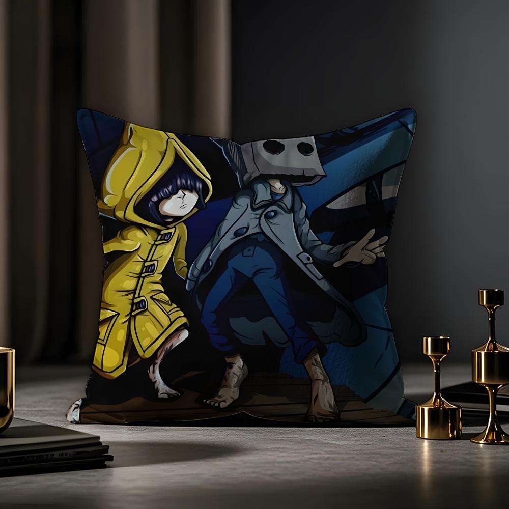 Game Little Nightmares Cushion Cover Anti-dustmite Pillowcase Invisible Zipper Silky Short Plush Sofa Cushion Cover