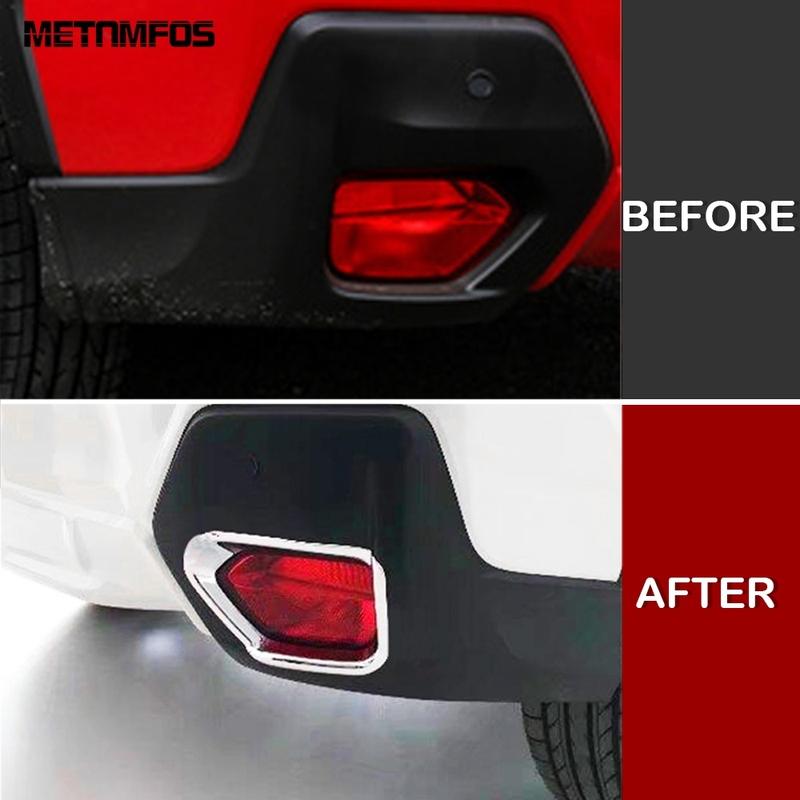 For Subaru XV Crosstrek SUV 2018-  Chrome Fog Tail Light Lamp Cover Trim Foglight Foglamp Protector Exterior Accessories