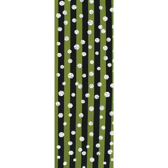Someno Anbo Tenugui 'Stripe Dice Uguisu' - Hand-dyed 100% Cotton, Tokuoka Fabric, Made in Japan, 35cm x 100cm - Stylish Item, Recommended for Gifts,