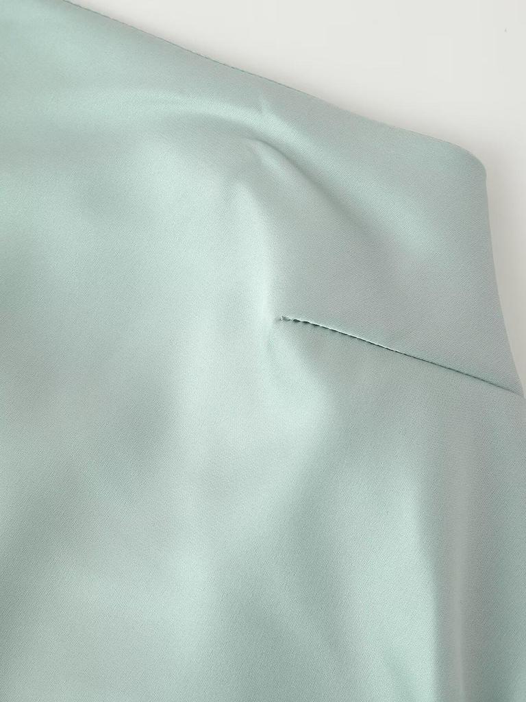 Spring 2025 Women's European & American Style Silk Satin Halter Neck Backless Dress