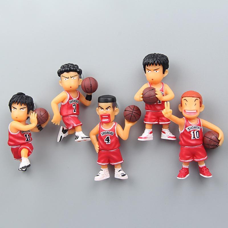 5pcs/set Anime SLAM DUNK Cute Model Fridge Magnet Toy Sakuragi Hanamichi Rukawa Kaede Creative Refrigerator Magnets Gifts