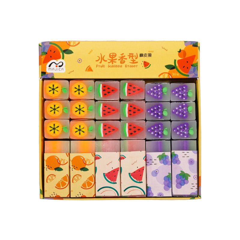 12pcs/set Cute Pencil Eraser Animal Dinosaur Ball Funny Fruit Eraser Desk Pet Eraser School Supplies Prizes Gifts Party Gifts