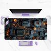 Sci Fi Circuit Tech Panel Large Size Mouse Pads Table Mat Improves Control Smoothness During Bedroom Laptop Manipulation