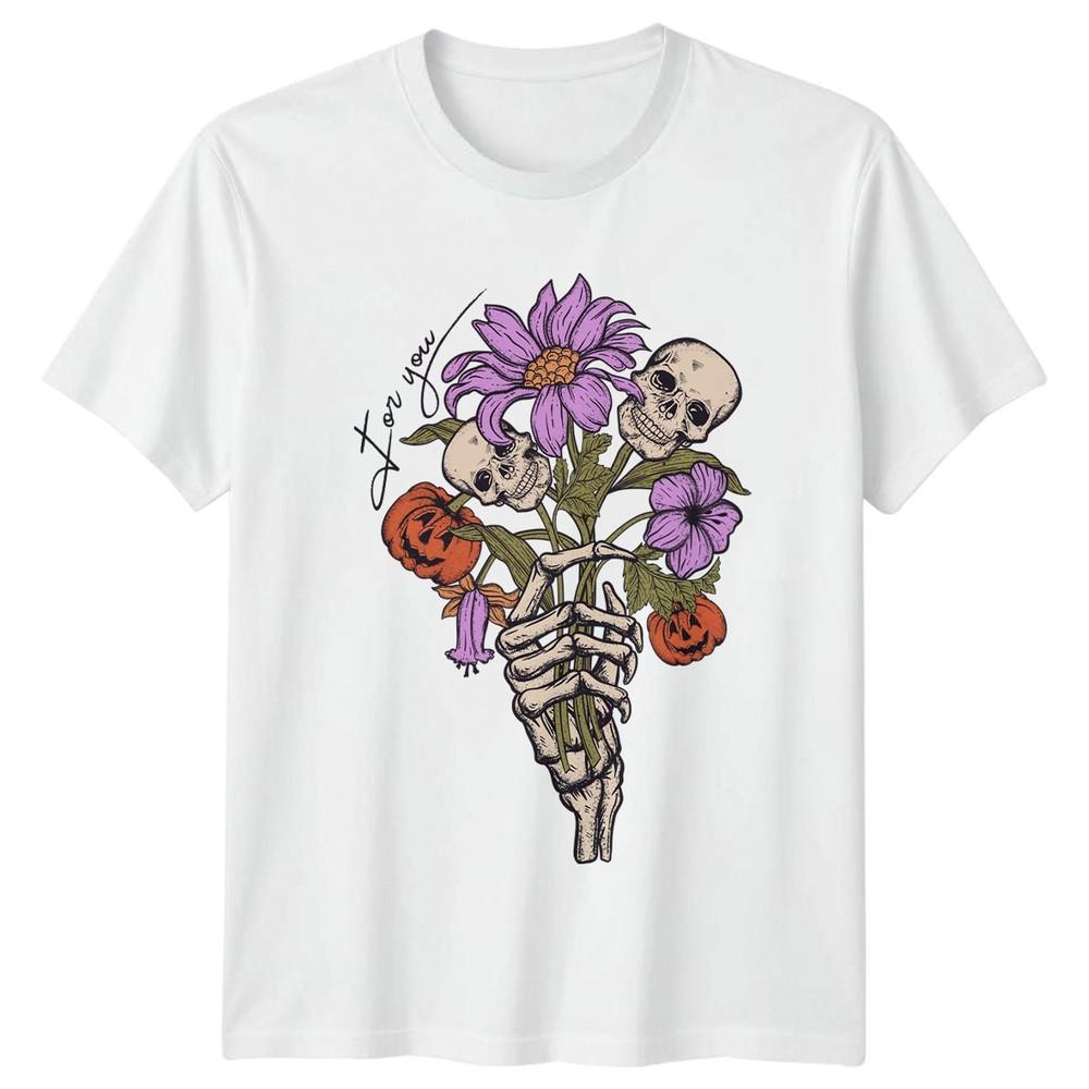 For You Unisexs TShirt Skeleton Floral Halloween Halloween Gift For Her S