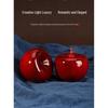 Safe & Sound Apple Red Sandalwood and Golden Silk Nan Wood Carving Ornament – Christmas Gift with Safe Gift Box