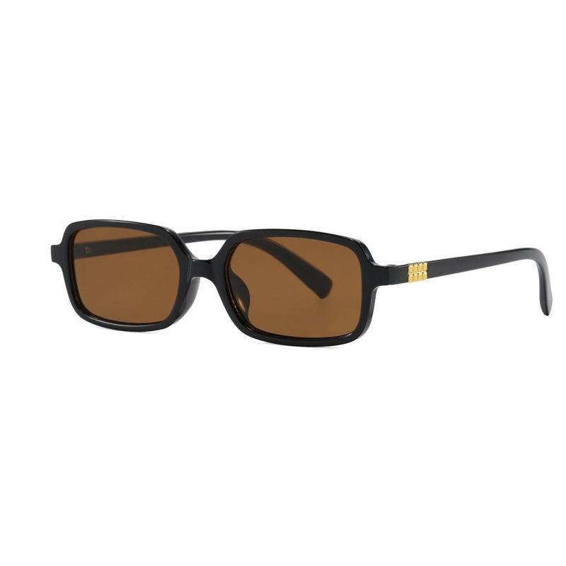 Fashion Retro Rectangle Small Frame Sunglasses For Men And Women Unisex Brown UV Protective Shades