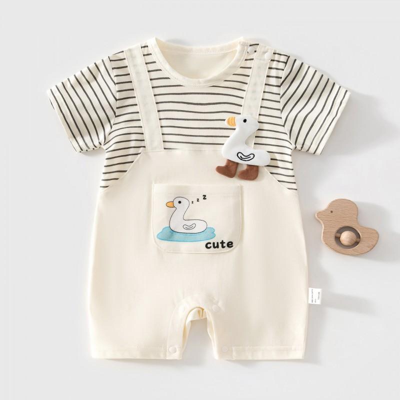 Baby Cotton Short Sleeve Romper Cartoon Onesie Pajamas Newborn