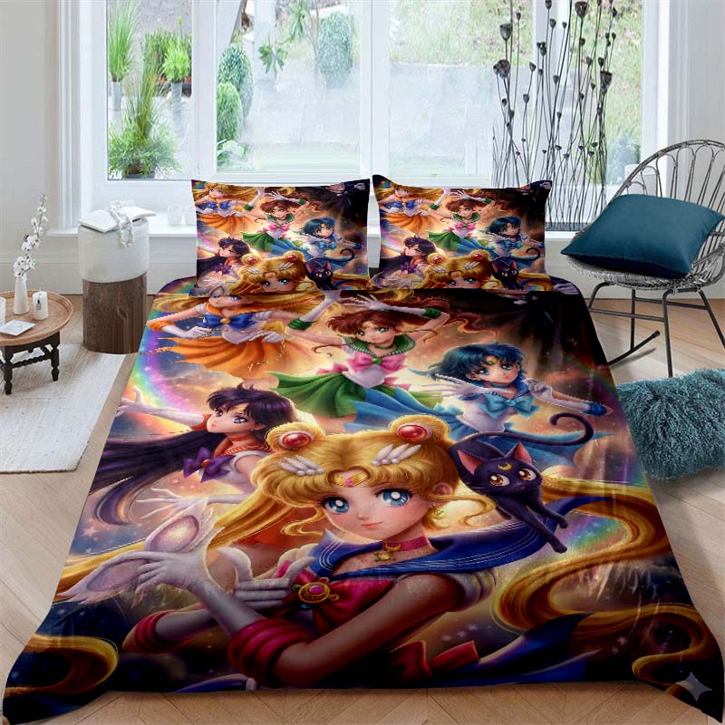 Nuovo Set Biancheria da Letto Deluxe a Tre Pezzi del Cartone Animato Sailor Moon 2026, Include Biancheria da Letto Matrimoniale e King Size, Regalo Perfetto per le Feste
