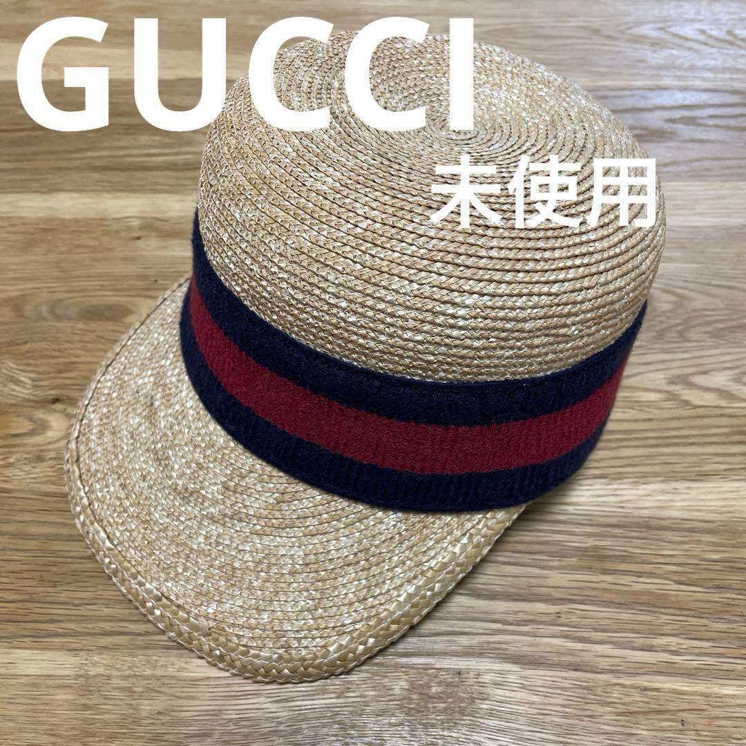 Used [Time Sale] GUCCI Straw Cap Hat Hat