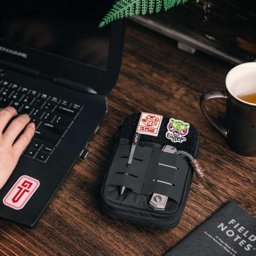 TACTICAL GEEK Block E2.0 EDC Compact Waist Pocket Pouch, Small Pocket Organizer with DIY Patch Area, Multi-Purpose Molle Tool Pouch for Multi-Tools, N