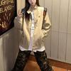 Retro Stand Collar Jacket for Women In Spring and Autumn New Loose Versatile Couple Style Khaki Work Jacket