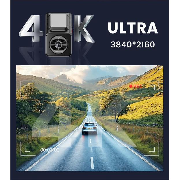 4K +4G 2Inch dashcam with dual lens record wifi gps tracking fit remote live video check on phone 12-24v power supply car camera