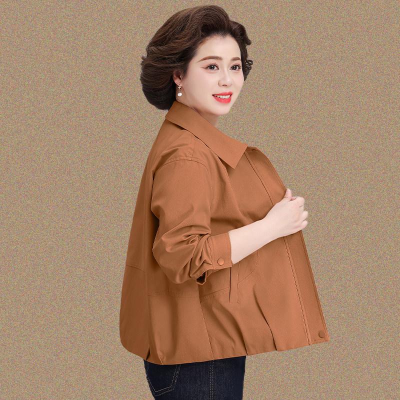 

Petite Mom Spring Fashion Casual Lapel Jacket for Middle-Aged & Elderly Women - 2026 New Style 2XL (125-140 kg) помаранчевий