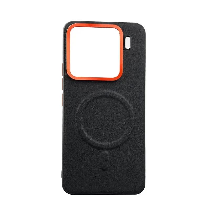 Magnetic Leather Phone Case for Xiaomi Mi 15 Pro Mi15 Independent Button Hardware Large Hole Lens All-inclusive Side Hard Cover