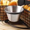 Stainless Steel Rotating French Fry Basket Sturdy with Dipping Cup Snack Basket Portable Deep Fry Food Strainer French Fries