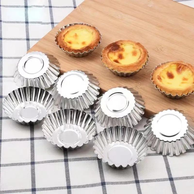 10/20/30 Pezzi Stampo per Tarte all'Uovo Buona Conducibilità Termica Leggero e Durevole Facile da Sformare per Cuocere Mini Tarte Torte Cupcake Muffin