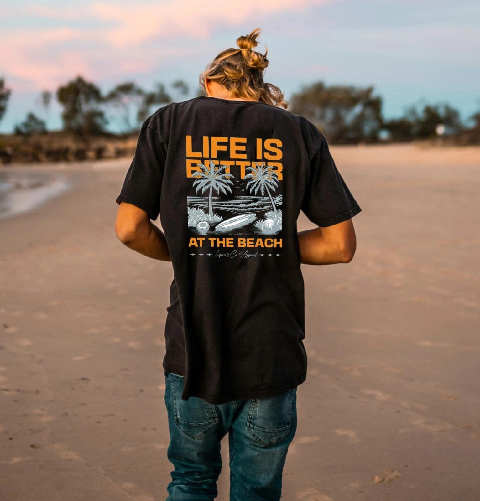 

Unisex Slim Fit T-Shirt - Life Is Good Board Original Summer Crewneck Slim Fit 4XL