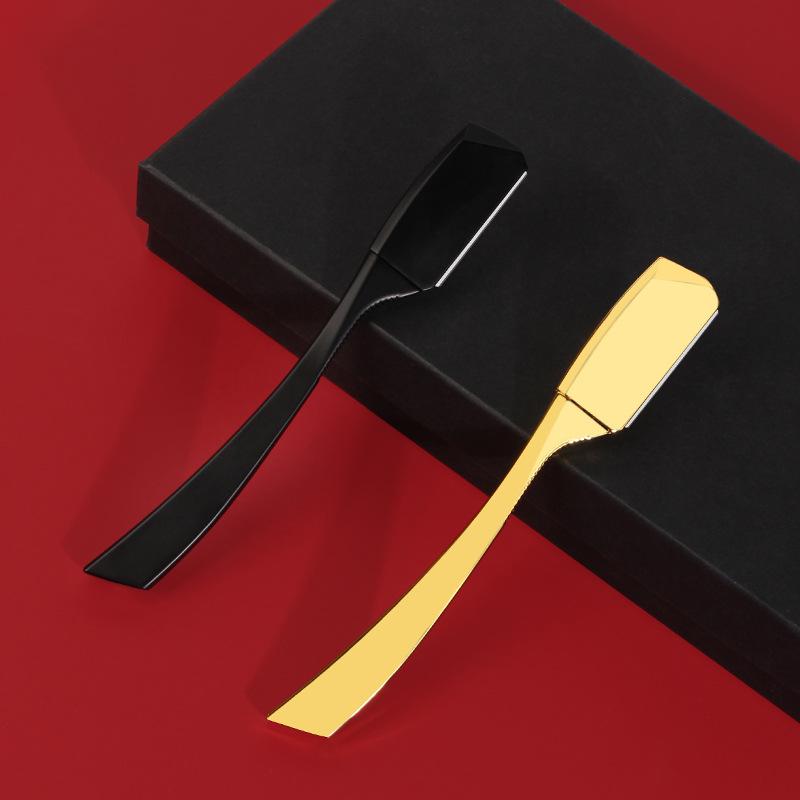 Brici de Barber cu Lamă Dreaptă Stabil Tuns Păr Barbă Sprâncene Aliaj Zinc Instrument de Ras Manual Depilare Brici Coafor Tuns