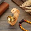 Shopkeepers Bell For Door Opening, Magnetic Attached Wood Doorbell Golden Decorative Entry Door Chime With Brass Bell