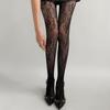 Women French Style Sexy Hollowed Sheer Fishnet Pantyhose Vintage Flower Jacquard Patterned Leggings JK Girl Lace Tights