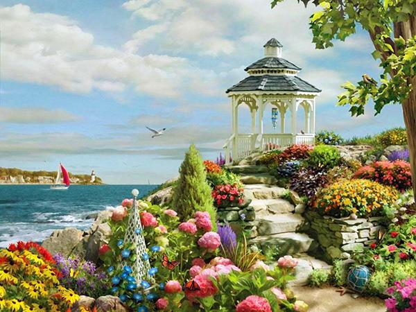 Diamond Painting Lighthouse Craft Kit 5D DIY Diamond Embroidery Garden Landscape Full Round Drill Home Decor