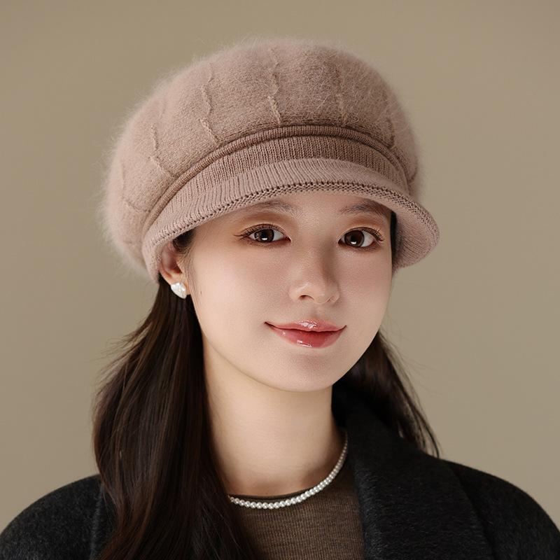 Women Autumn and Winter New Models In The Elderly Rabbit Fur Warm Knitted Cap Outdoor Riding Cold Hat