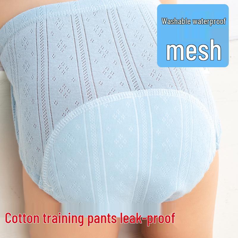 Washable Cotton Training Pants: Breathable, Hollow Design for Toddlers - Summer Diaper & Urine Barrier.