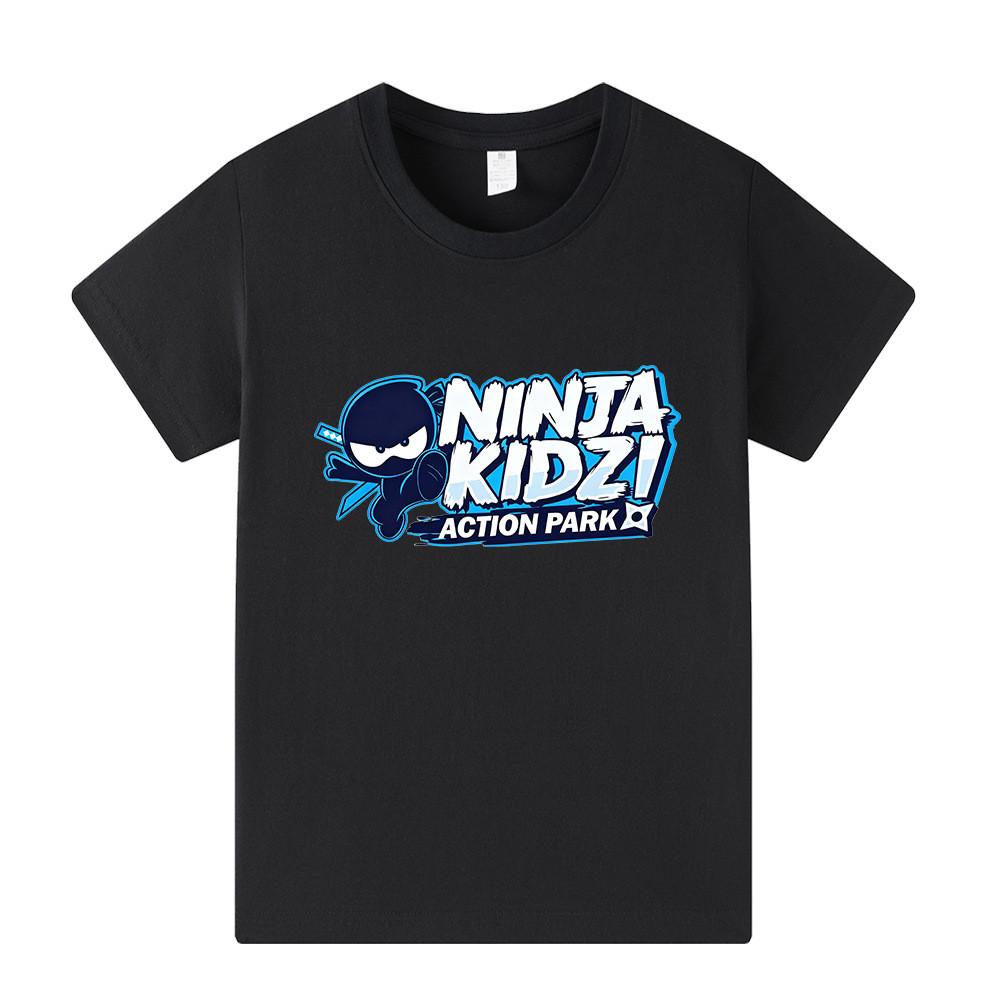 A1174 Kids Boys Girls NINJA KIDZ Print Short Sleeves T-shirt 100cm