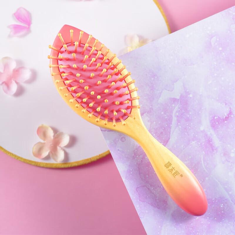 Tan Mujiang Peach Blossom Airbag Hair Comb Gift Set