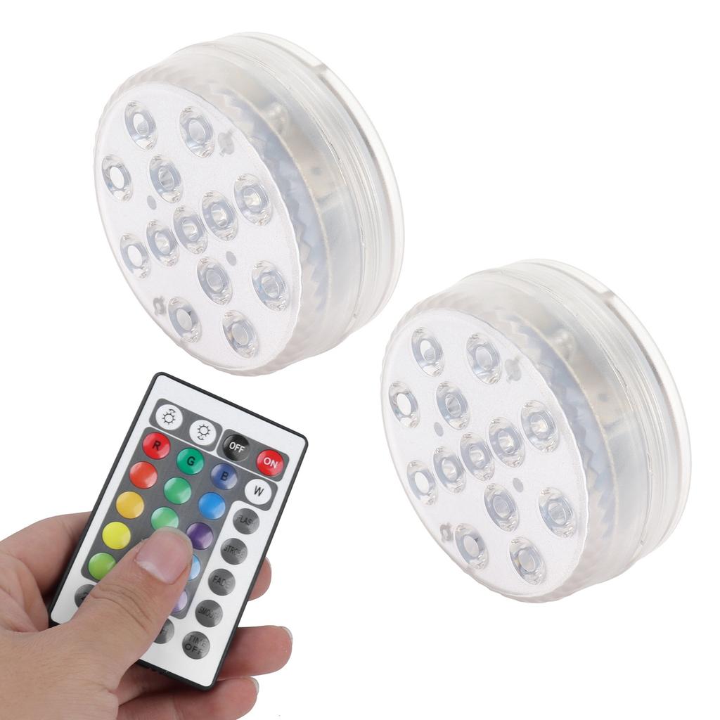2Pcs Swimming Pool Lamp IP68 16 Colors RGB Magnet Underwater Light for Fish Tank Fountain Pond