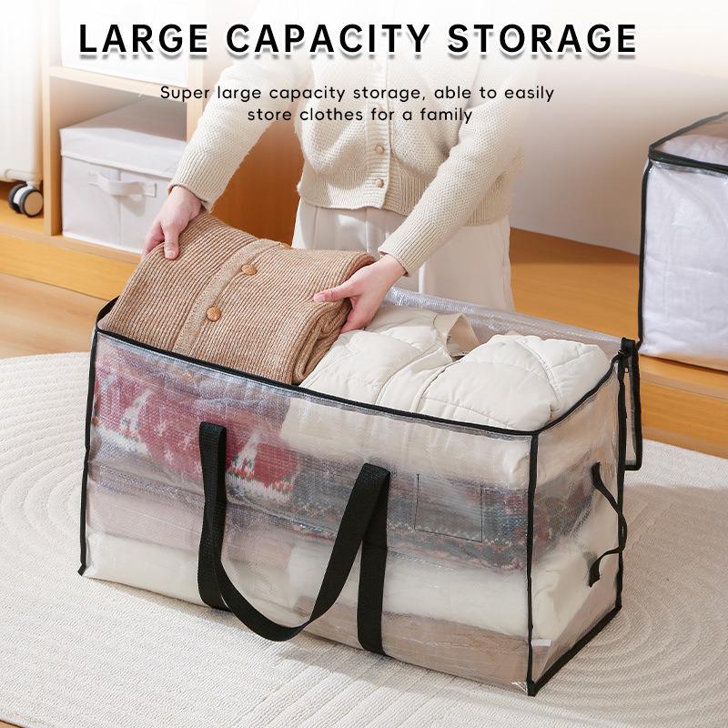Clear PE Moving Bag with Card Slot, Large Capacity, Reinforced and Durable