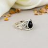 925 Sterling Silver Black Onyx Gemstone Oval Shape Ring For Women