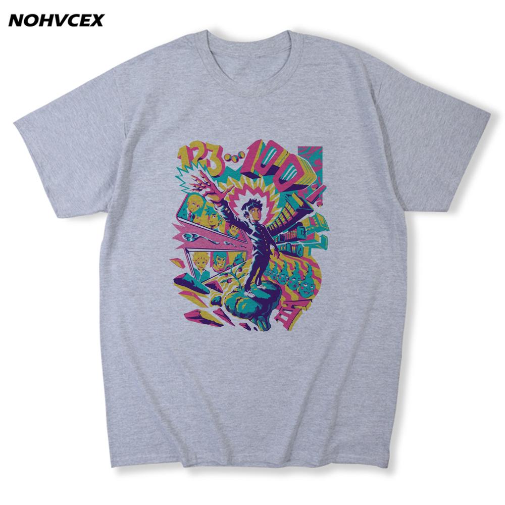 Mob Psycho 100 Men Cotton Tee Shirt Print Shigeo Kageyama Tee Clothing 3XL