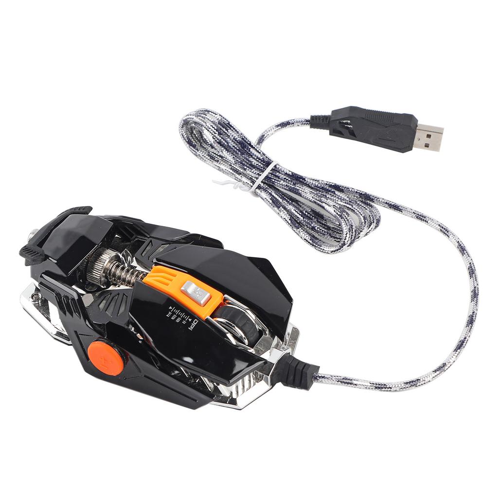 Gaming Mouse Wired USB Mechanical Glowing Crystal Ball Aggravated Computer AccessoriesBlack USB