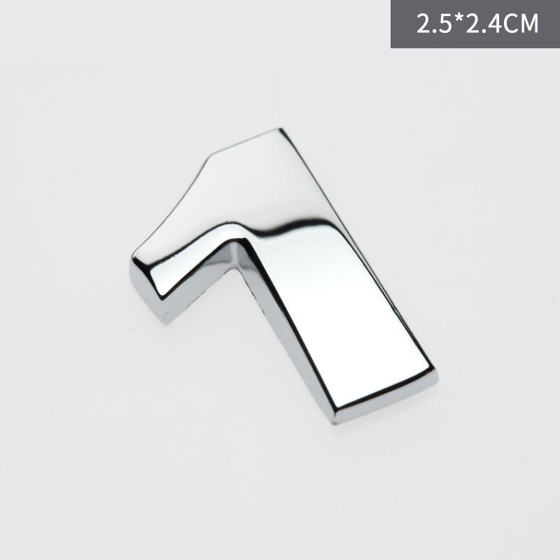 Custom 3D Car Number Alphabet Stickers Zinc Alloy Metal Chrome Emblem Scratch Proof Durable for Auto Badge Motorcycle Laptop Decor