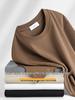 Men's High-End Ice Silk Half-Sleeve T-Shirt - Solid Color Mercerized Cotton, Summer 2025, Thin and Loose Fit, 240g.