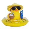 1 Ensemble Décoration de Voiture Mignonne Été Petit Canard Jaune Chapeau Skateboard Coco Canard en Caoutchouc à Presser Ornements de Tableau de Bord de Voiture