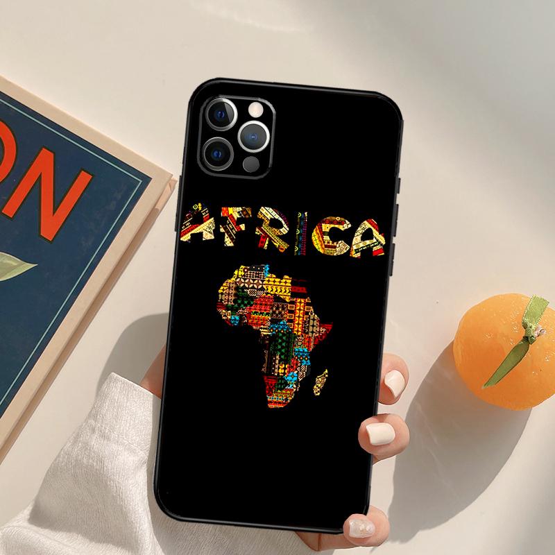 Africa Map Geogra Funda Case For iPhone 16 Pro Max 15 14 11 12 13 Pro Max Mini XR 16e 16 15 Plus Phone Cover
