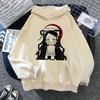 Japon Anime Demon Slayer Bayan Kapüşonlu Sweatshirt Japon 2000'ler Tarzı Y2k Günlük Kapüşonlu Sweatshirt Harajuku Çizgi Film Manga Haki Kazaklar