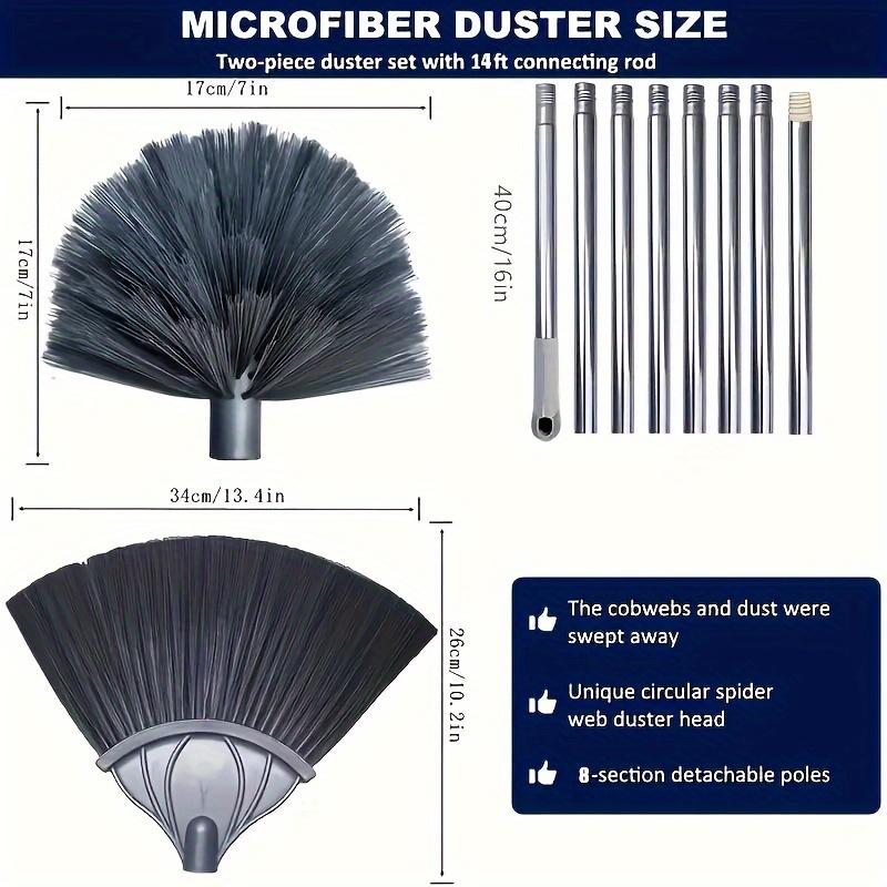 Extendable Spider Web Duster for Ceiling Cleaning Household Cobweb Remover Tool Dusting Brush for Roof Wall High Corners