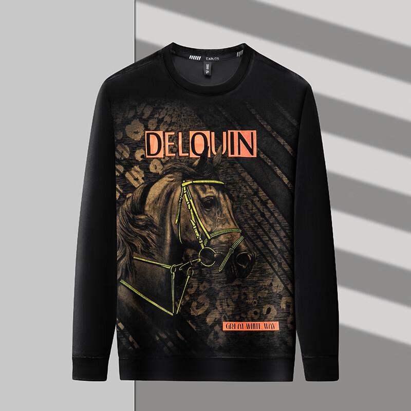 Firstview Men's Digital Print Velvet Long Sleeve Sweatshirt