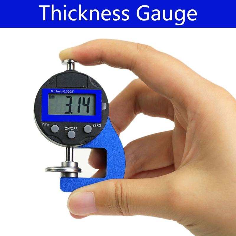 Digital Thickness Gauge 0-8mm/0.3'' Electronic Micrometer LCD Display Dial Thickness Meter for Paper/Film/Leather/Wire