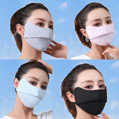 Women Summer Ice Silk Sun Protection Face Mask Full Face UV Protection Breathable Lightweight Dustproof Eye Corner Guard